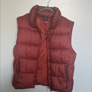 LETS FRANS Quilted Puffer Vest - Rust Red